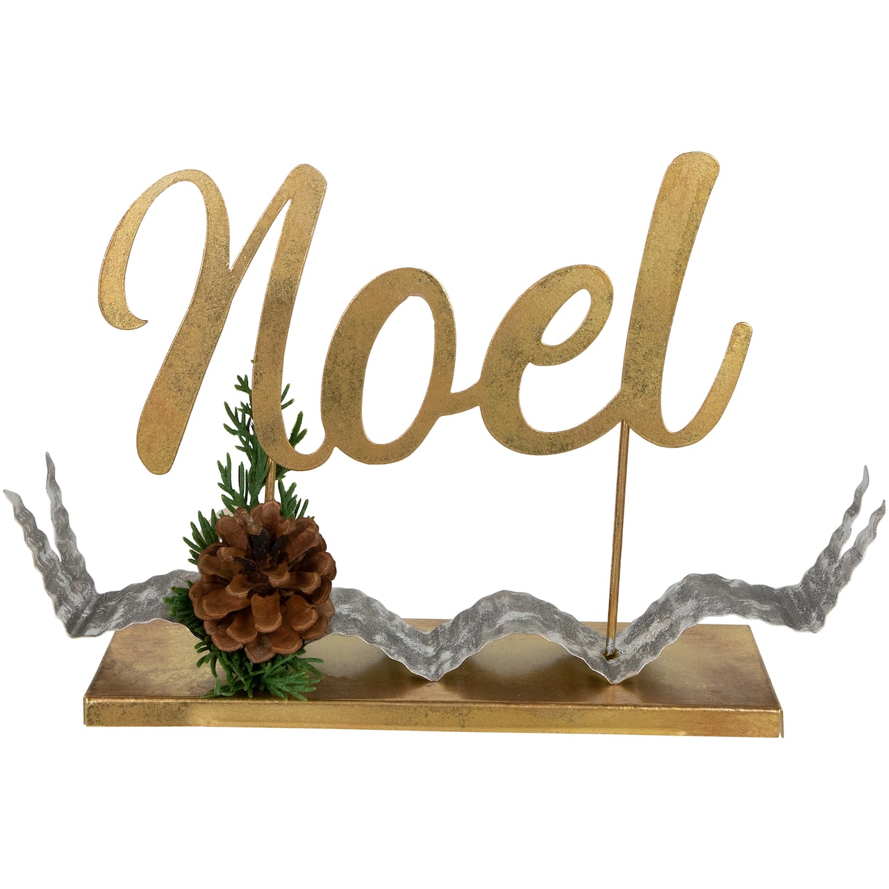 11" Pine & Pinecone NOEL Tabletop Christmas Décor